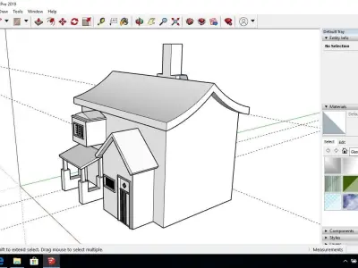Medieval-House house on computer screen Low-poly 3D model