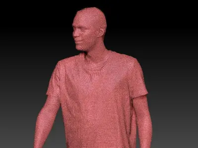 Young African American man walking 228 Low-poly 3D model