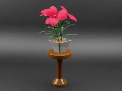 3D flower pot Low-poly 3D model