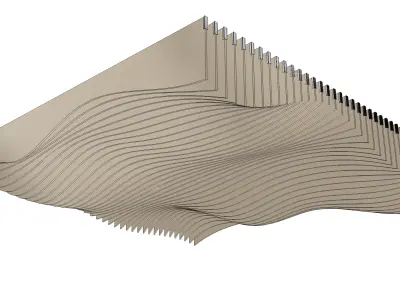 Parametric Ceiling Wave Contour Design with Hangers 3D model