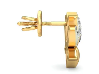 Solitaire Women Earring 3D print model 8