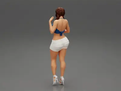 Sexy woman in short and high heels 3D print model