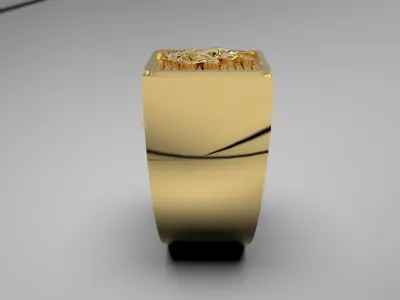 lion ring 3D print model 3