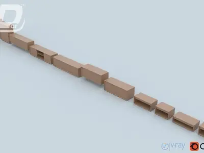 Barton Cabinet Set 3D model