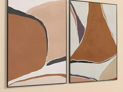 Plaster Two Photo Frame 228 Low-poly 3D model