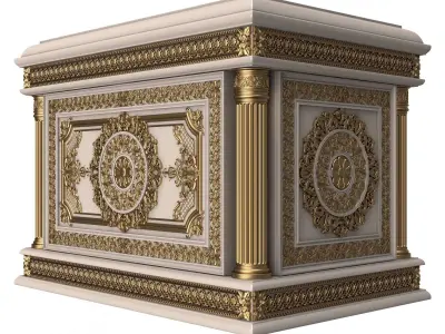 Chest 06 White Low-poly 3D model