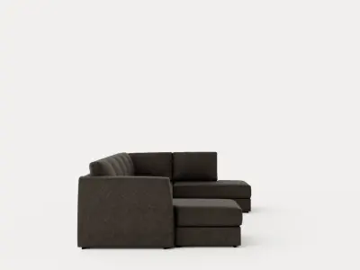 Optus U Sofa Large With Divan Left Dark Gray Low-poly 3D model