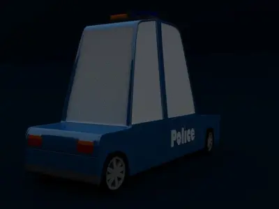 Little 3D Police Car Free low-poly 3D model
