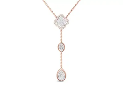 MultiShape Diamond YDrop Chain Pendant With Emrald Marquise Pear 3D print model