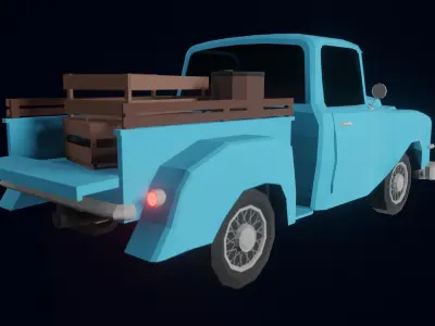 Game Ready Retro Truck Car Low-poly 3D model