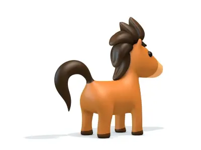 Cartoon Horse Low-poly 3D model