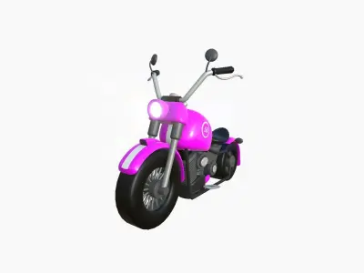 Motorcycle Cartoon A05 Pink Racing - Custom Vehicle Design Low-poly 3D model