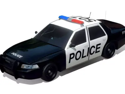 Police car 3d Low-poly 3D model