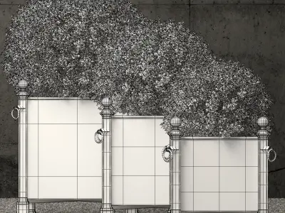 Restoration Hardware versailles weathered zinc planters 3D model