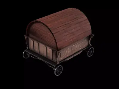 Transport horse medieval Low-poly 3D model