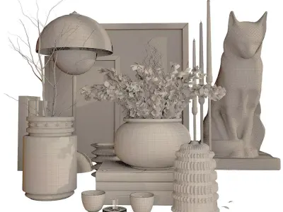 Decorative set 01 3D model 6