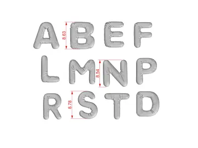  Hollow Printable 3D Font 3D print model