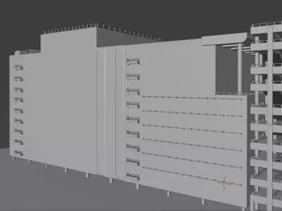 3D Building with stairs and balconies 3D model