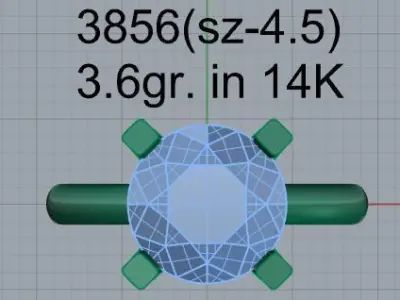 Round Diamond Solitaire Ring 3856 3D print model