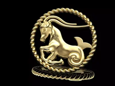 Capricorn pendant 3D model 3D print model