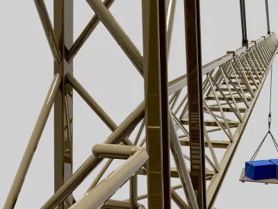 Construction Crane Mid Poly 3D model