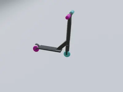 StuntScooter scooter with handle Low-poly 3D model