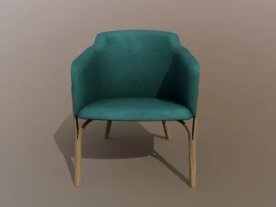 Ton Split Lounge ArmChair Velvet Old Design PBR - Lumion - UE4 Low-poly 3D model