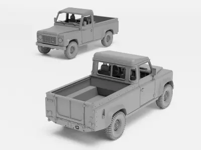 Land Rover Defender 110 Pickup - H0 scale car model kit 3D print model