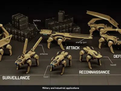 Robot dog Articulated 3D Print Free 3D print model