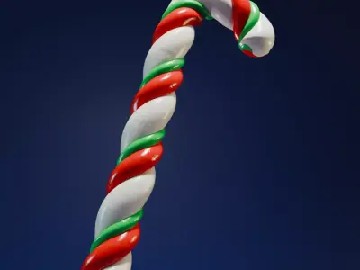 3D Candy Cane Christmas Decoration 3D model