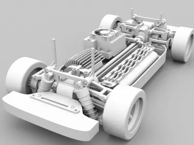 RC Car Tamiya TT-01 with Camaro 1968 SS bodywork 3D print model