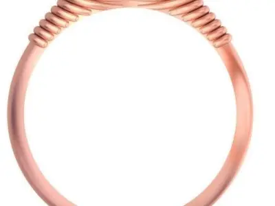 Bezel Set Single Diamond Ring GR-68 3D print model