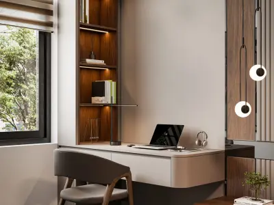 Elegant Modern Bedroom Interior 3D model