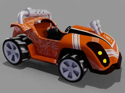 Orange kart Low-poly 3D model