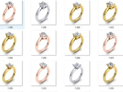 108 Solitaire Woman Ring 3d Model Print  3D print model