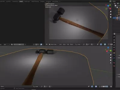 3D hammer blender file Low-poly 3D model