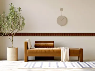 Minimal Nordic Interior Scene with Segment Chaise Sofa  3D model