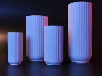 Vase stl three vases 3D print model