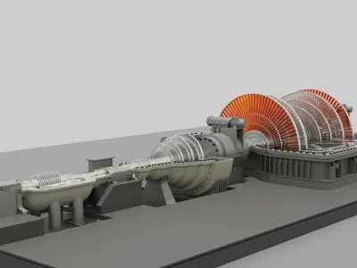 Steam Turbine Generator - Full Detailed 3D model