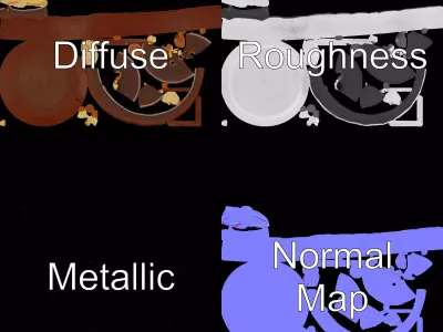 Delicious Chocolate Cake model pack Low-poly 3D model