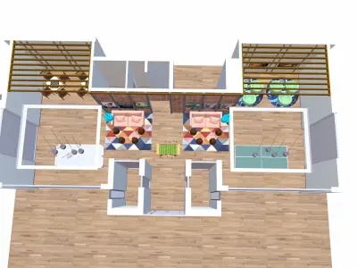 Office Gaming Zone Low-poly 3D model