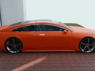 BLENDER EEVEE Brandless Mid Size 2 door coupe Low-poly 3D model