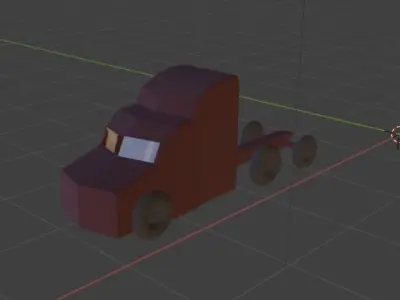 Low-poly truck semi Free 3D model