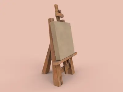 Stylized game-ready Easel - 2 versions Low-poly 3D model