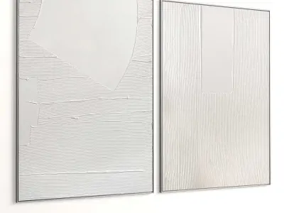 Plaster Two Photo Frame 357 Low-poly 3D model