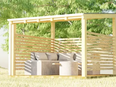 Outdoor seating scene Free 3D model