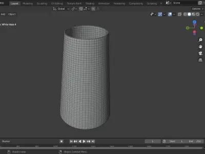 Ceramic White Vase 4 Free 3D model