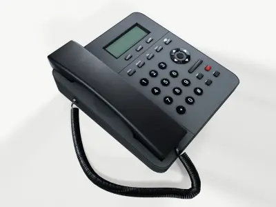 Corded Telephone Land Line Low-poly 3D model