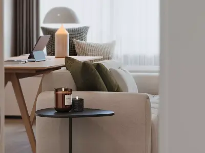 Interior Scene Japandi - 3d Model - Lighting 3D model