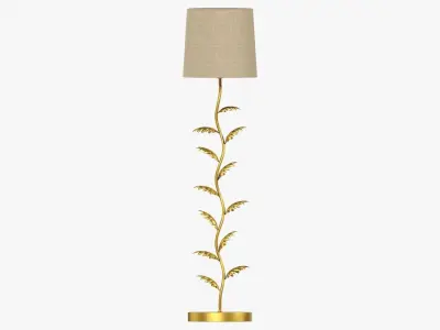 Floor lamp decorated with leaves with shade  3D model